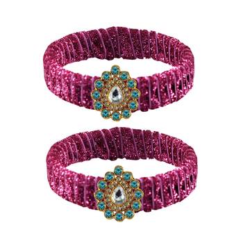 Pink Stone Brass Bangle 1