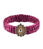 Pink Stone Brass Bangle