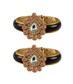 Maroon Stone Acrylic-Brass Bangle