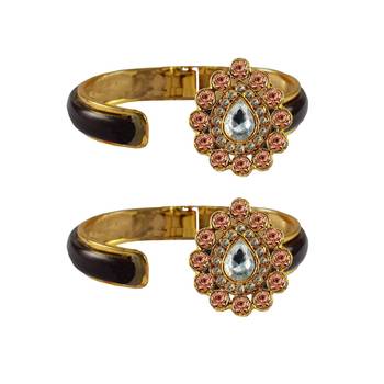Maroon Stone Acrylic-Brass Bangle 2