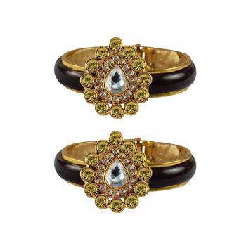 Maroon Stone Acrylic-Brass Bangle 1