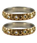Golden Stone Brass Bangle