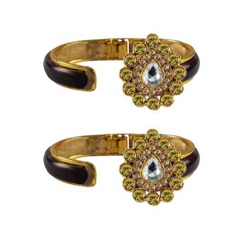 Maroon Stone Acrylic-Brass Bangle 2
