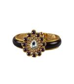 Maroon Stone Acrylic-Brass Bangle