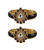 Maroon Stone Acrylic-Brass Bangle