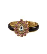 Maroon Stone Acrylic-Brass Bangle