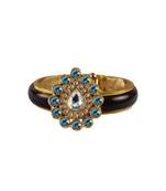 Maroon Stone Acrylic-Brass Bangle