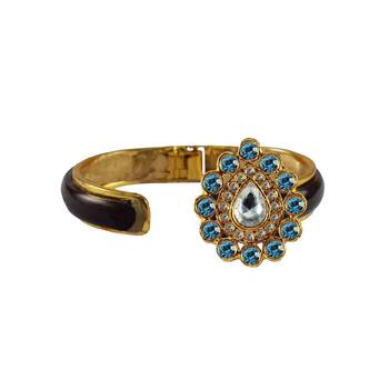 Maroon Stone Acrylic-Brass Bangle 2