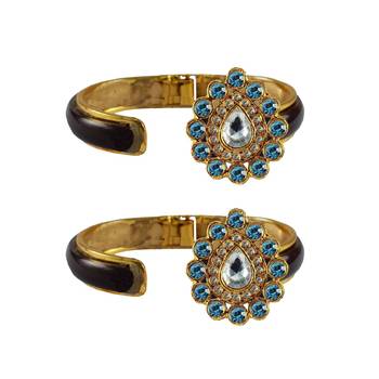 Maroon Stone Acrylic-Brass Bangle 2
