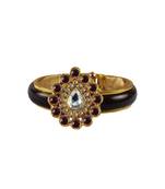 Maroon Stone Acrylic-Brass Bangle