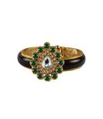 Maroon Stone Acrylic-Brass Bangle