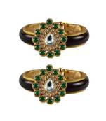 Maroon Stone Acrylic-Brass Bangle