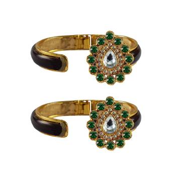 Maroon Stone Acrylic-Brass Bangle 2