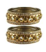 Golden Stone Brass Bangle