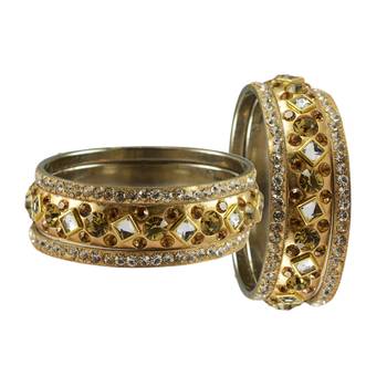 Golden Stone Brass Bangle 2