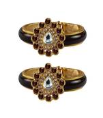 Maroon Stone Acrylic-Brass Bangle