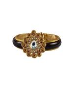 Maroon Stone Acrylic-Brass Bangle