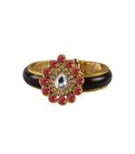 Maroon Stone Acrylic-Brass Bangle