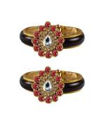 Maroon Stone Acrylic-Brass Bangle