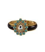 Maroon Stone Acrylic-Brass Bangle