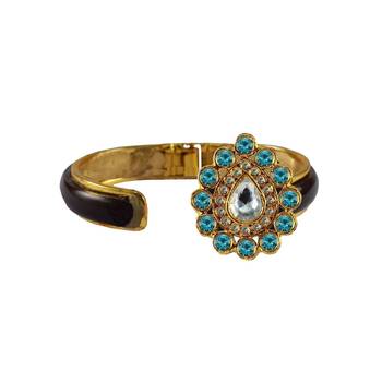 Maroon Stone Acrylic-Brass Bangle 2