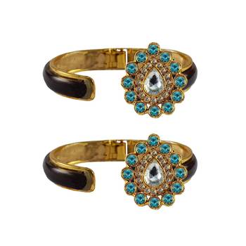 Maroon Stone Acrylic-Brass Bangle 2