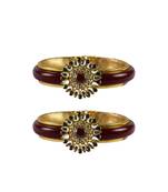 Maroon Stone Acrylic-Brass Bangle