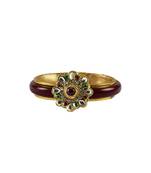 Maroon Stone Acrylic-Brass Bangle