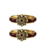 Maroon Stone Acrylic-Brass Bangle