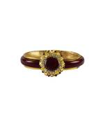 Maroon Stone Acrylic-Brass Bangle