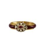 Maroon Stone Acrylic-Brass Bangle