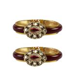 Maroon Stone Acrylic-Brass Bangle