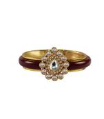Maroon Stone Acrylic-Brass Bangle