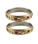 Golden Stone Brass Bangle