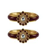 Maroon Stone Acrylic-Brass Bangle