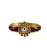 Maroon Stone Acrylic-Brass Bangle