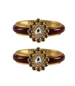 Maroon Stone Acrylic-Brass Bangle