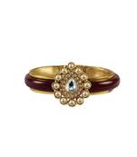 Maroon Stone Acrylic-Brass Bangle