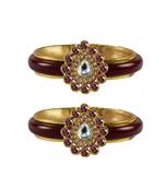 Maroon Stone Acrylic-Brass Bangle