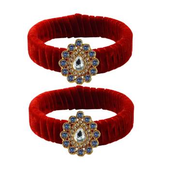 Red Stone Brass Bangle 1
