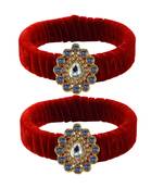 Red Stone Brass Bangle