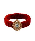 Red Stone Brass Bangle