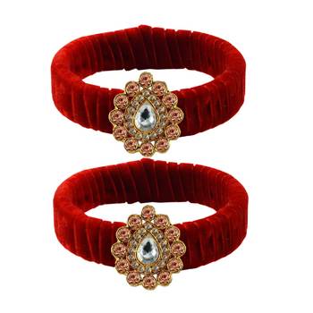 Red Stone Brass Bangle 1