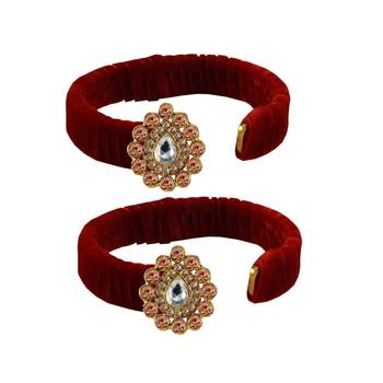 Red Stone Brass Bangle 2