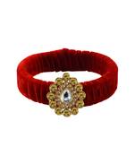 Red Stone Brass Bangle