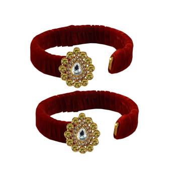 Red Stone Brass Bangle 2