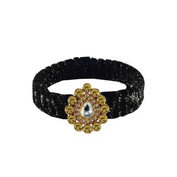Black Stone Brass Bangle 1