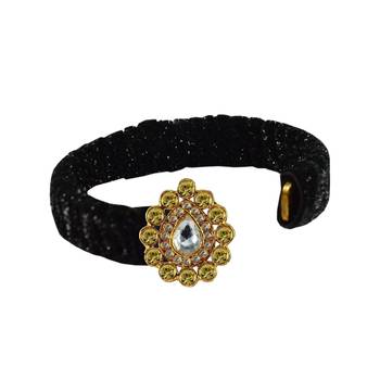 Black Stone Brass Bangle 2