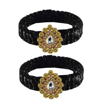 Black Stone Brass Bangle 1