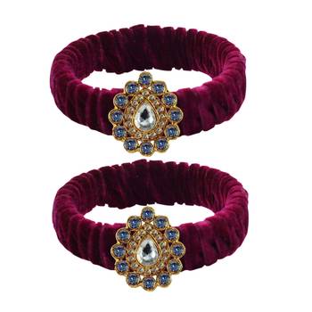 Dark Rani Stone Brass Bangle 1